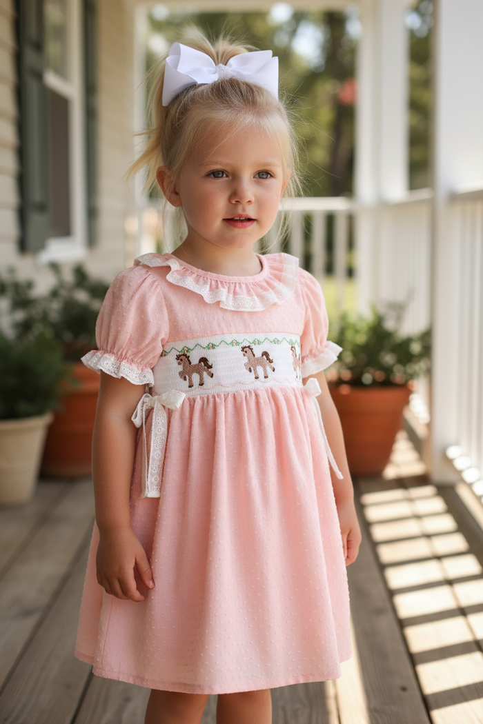 Western Horse Embroidery Girls Dress
