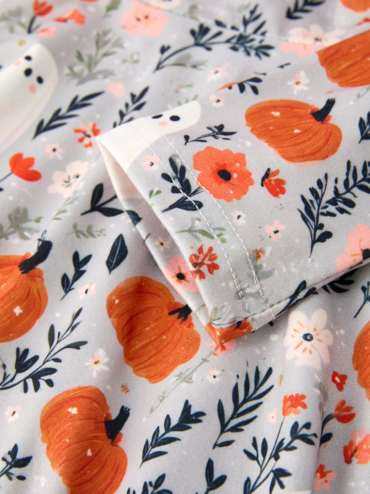 Pumpkin Ghost Girls Dress Long Sleeve Twirl Dress