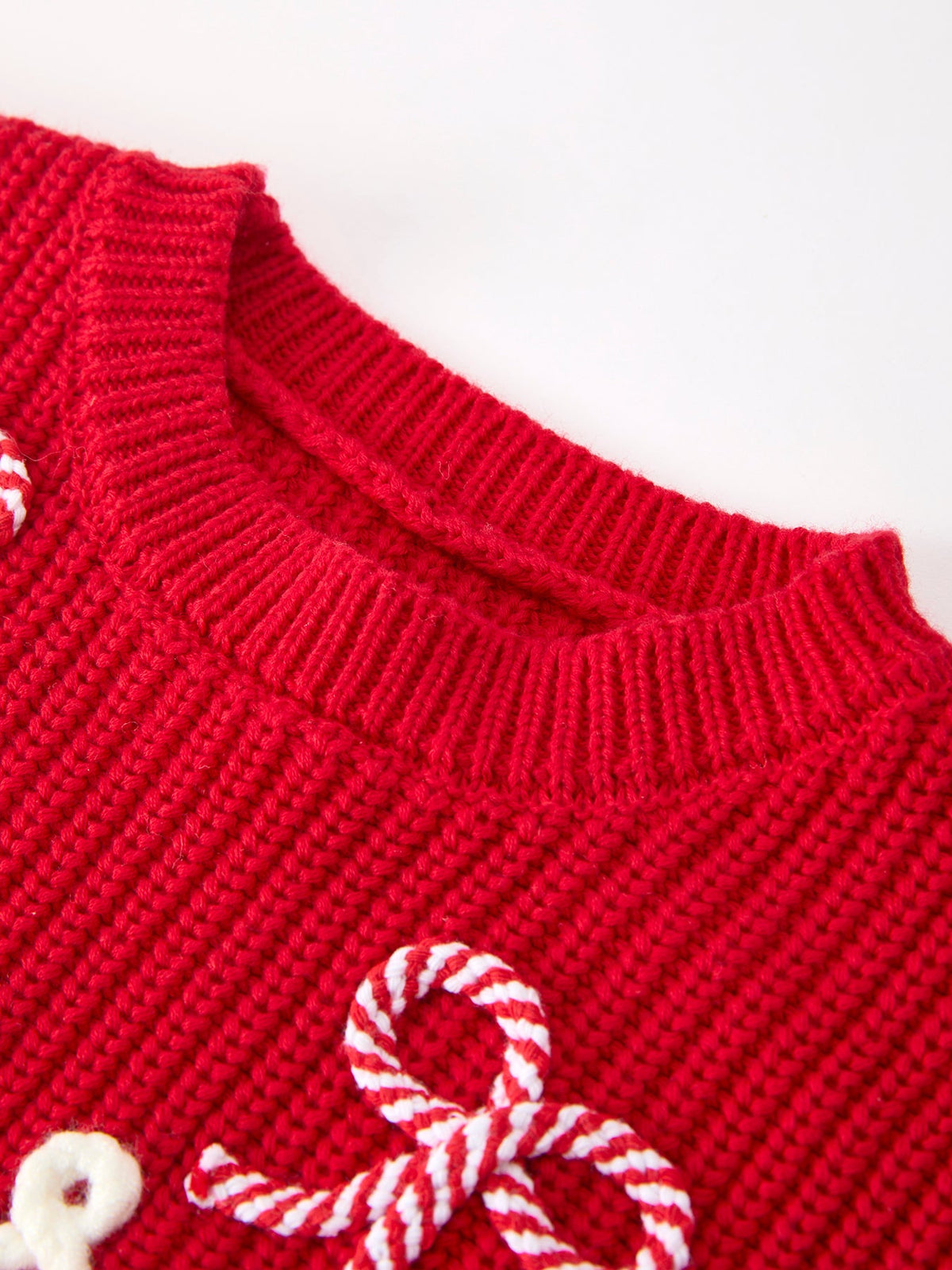 Merry Candy Cane Knit Baby Romper