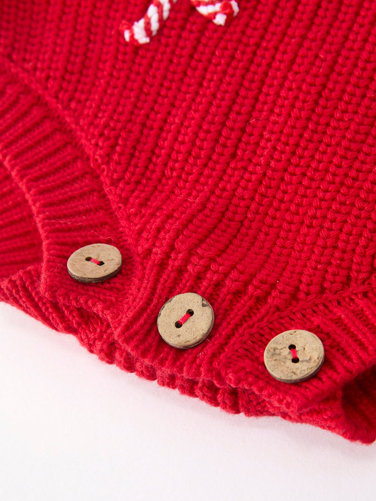 Merry Candy Cane Knit Baby Romper