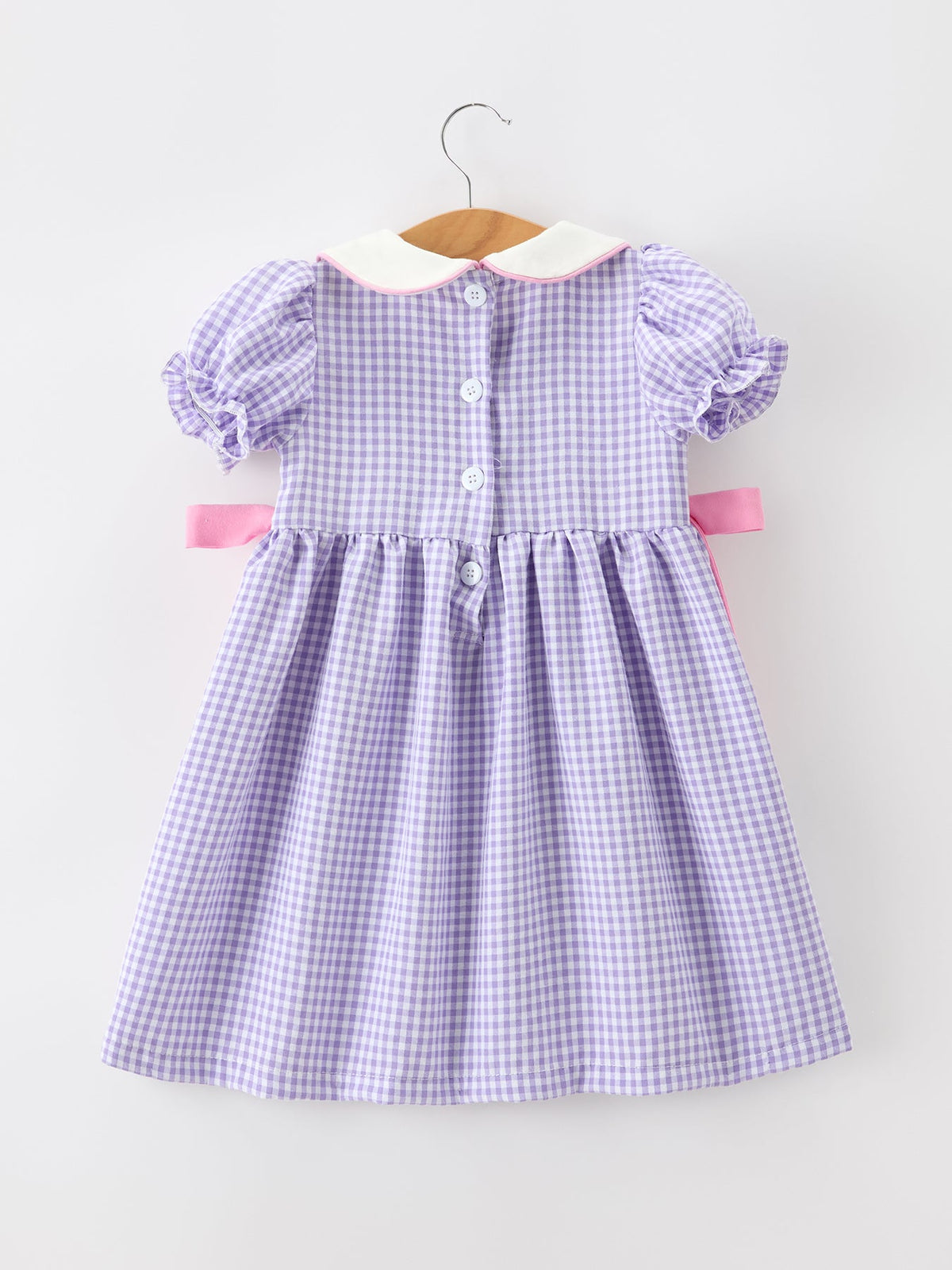 Turkey Smocked Plaid Bow Girls Dress