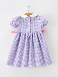 Turkey Smocked Plaid Bow Girls Dress