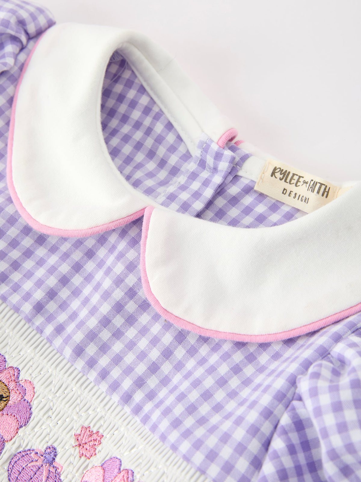Turkey Smocked Plaid Bow Girls Dress