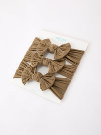 Baby Girl Bow Headband Same Color 3 Piece Set