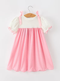 Ballet Embroidery Bow Polka Dot Dress