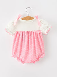 Ballet Embroidery Bow Bubble Romper