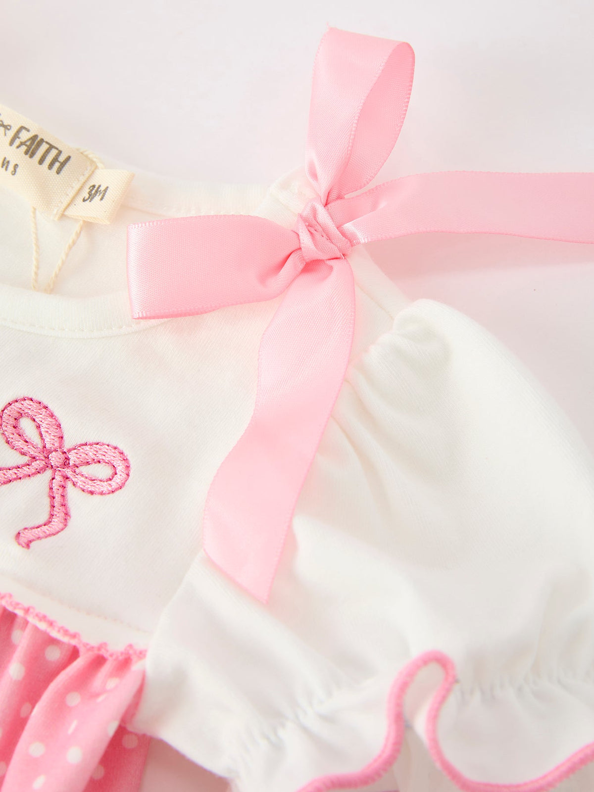 Ballet Embroidery Bow Bubble Romper