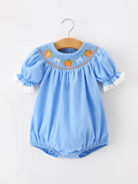 Pumpkin Smocked Bubble Romper