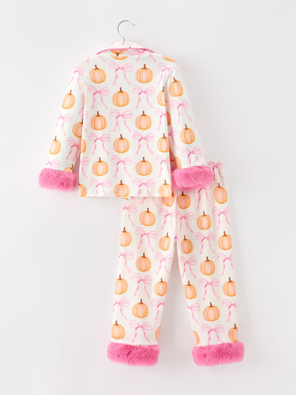 Pumpkin Bow Fur Pajama Set
