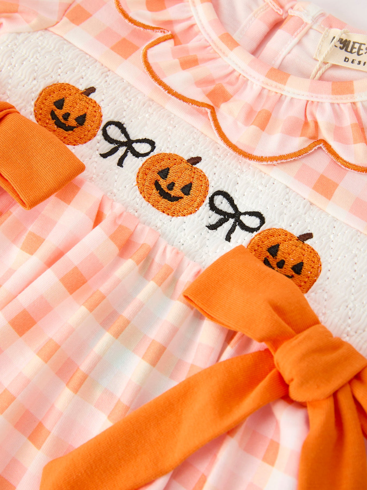 Pumpkin Plaid Girls Bloomer Set