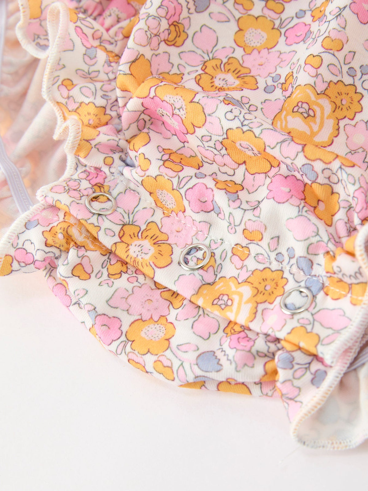 Pumpkin Floral Baby Bubble Romper