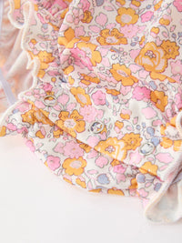 Pumpkin Floral Baby Bubble Romper
