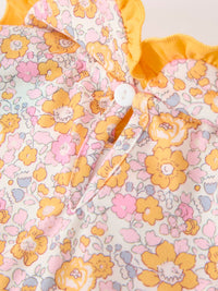 Pumpkin Floral Baby Bubble Romper