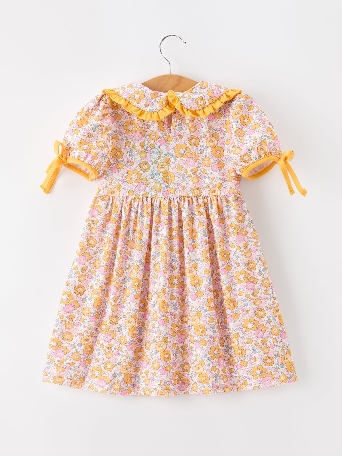 Pumpkin Floral Girls Dress