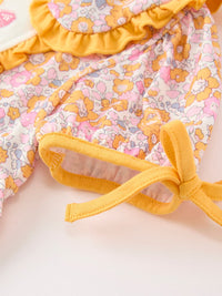 Pumpkin Floral Girls Dress