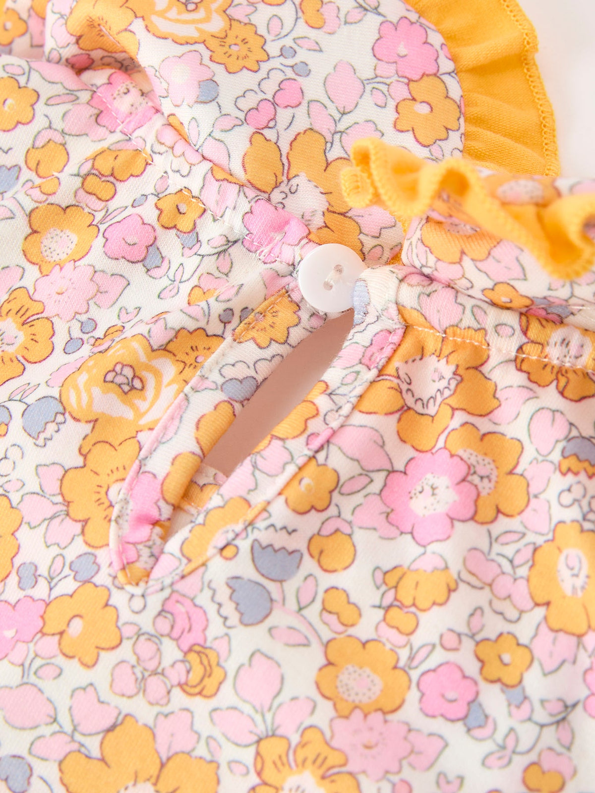 Pumpkin Floral Girls Dress