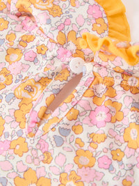 Pumpkin Floral Girls Dress
