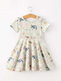 Farm Animal Birthday Twirl Girls Dress