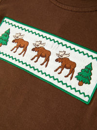 Moose Smocked Boys Short Sleeve Pant Set