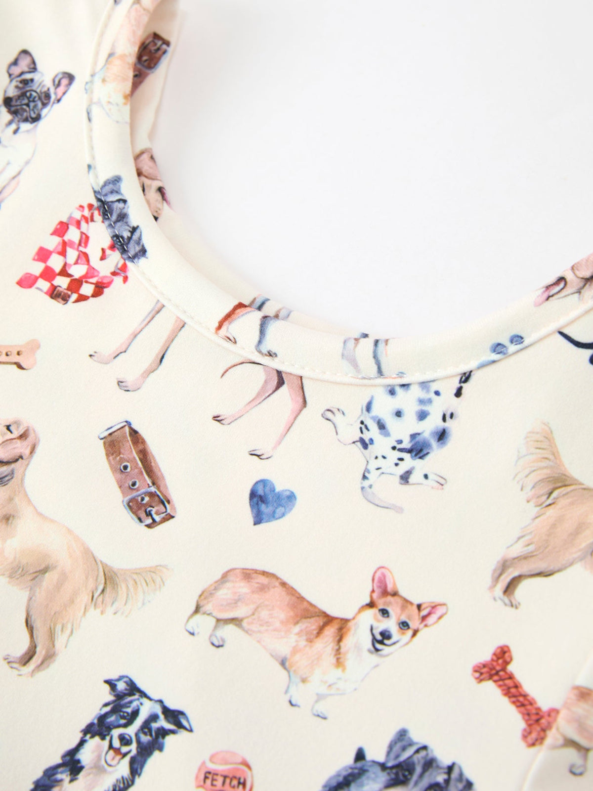 Dog Print Girls Long Sleeve Twirl Dress