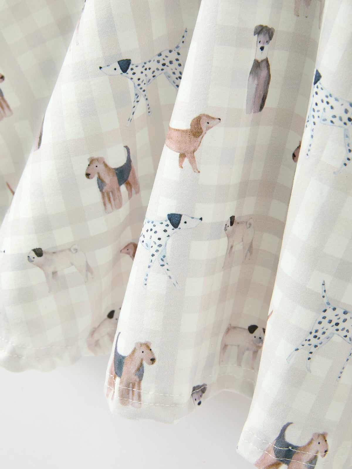 Dog Print Girls Long Sleeve Twirl Dress