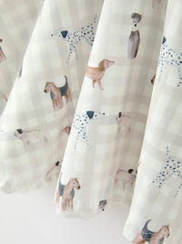 Dog Print Girls Long Sleeve Twirl Dress