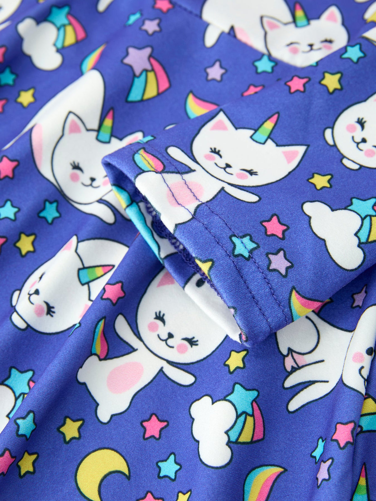 Ghost Cat Print Girls Long Sleeve Twirl Dress