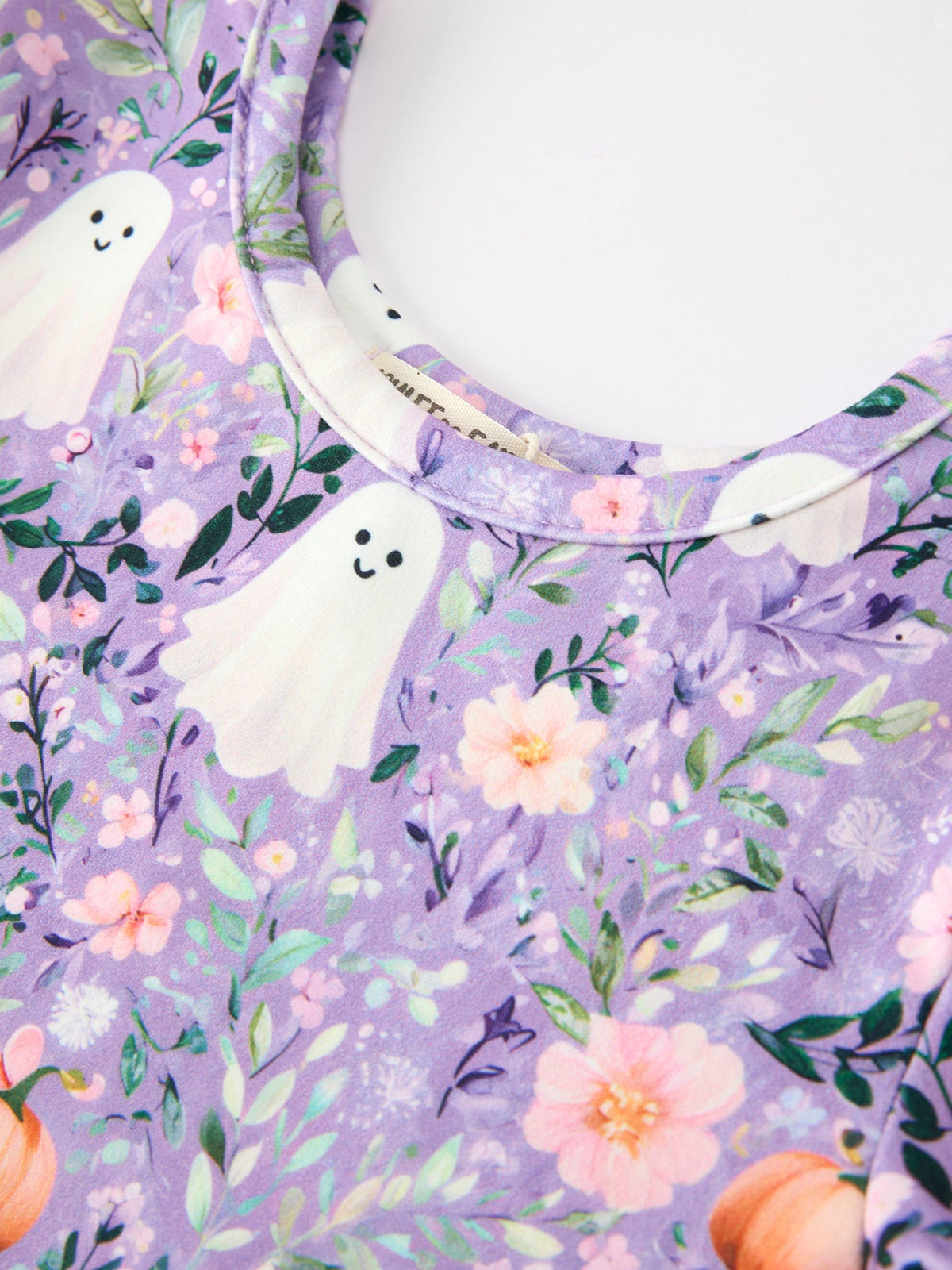 Ghost Pumpkin Girls Long Sleeve Twirl Dress