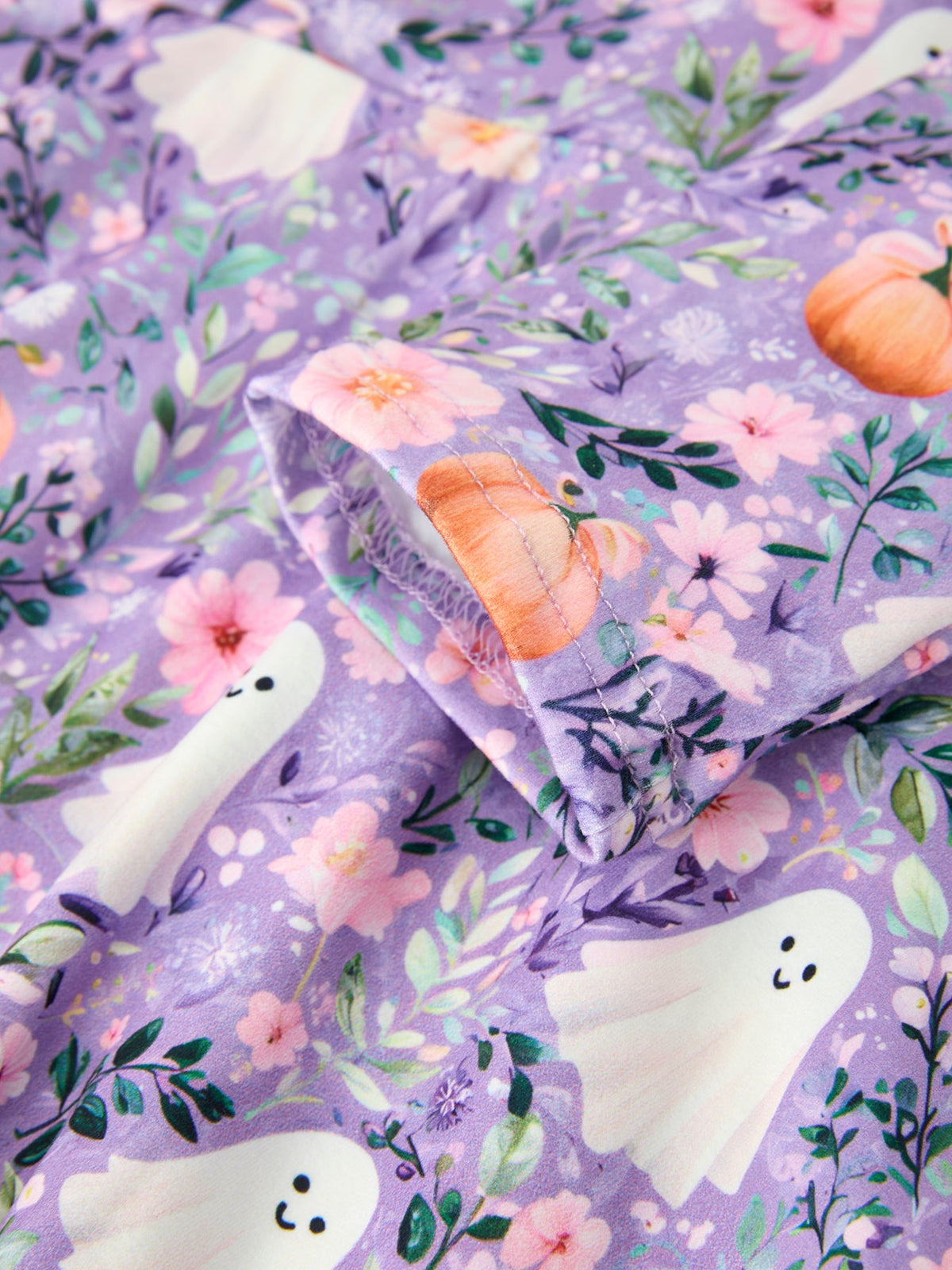 Ghost Pumpkin Girls Long Sleeve Twirl Dress