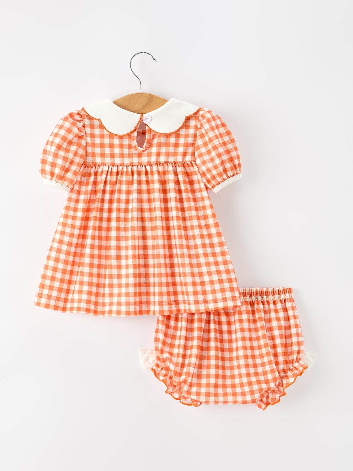 Pumpkin Puff Sleeve Girls Bloomer Set