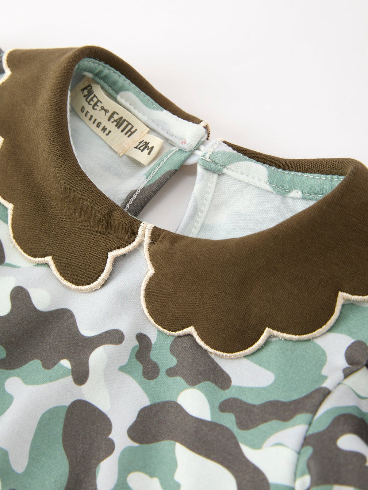 Camo Bow Girls Ruffle Bubble Romper