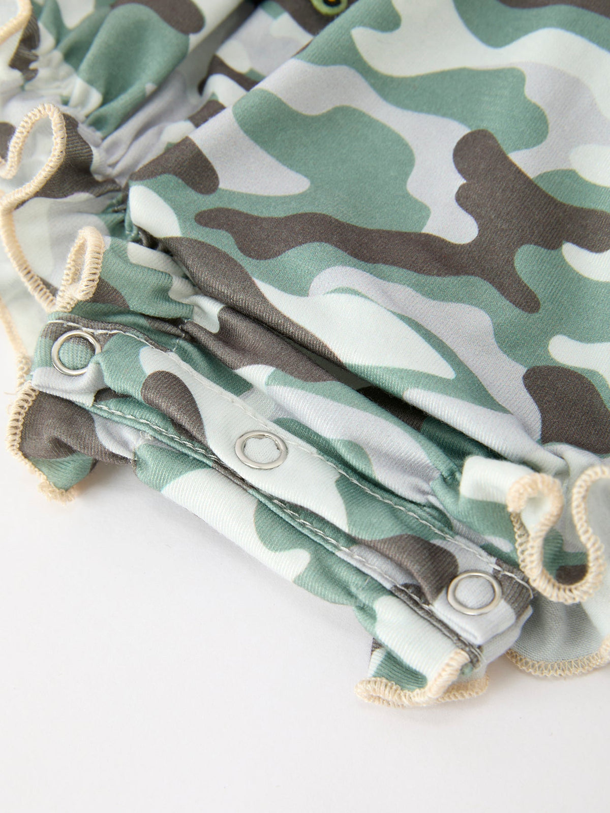 Camo Bow Girls Ruffle Bubble Romper