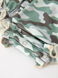 Camo Bow Girls Ruffle Bubble Romper