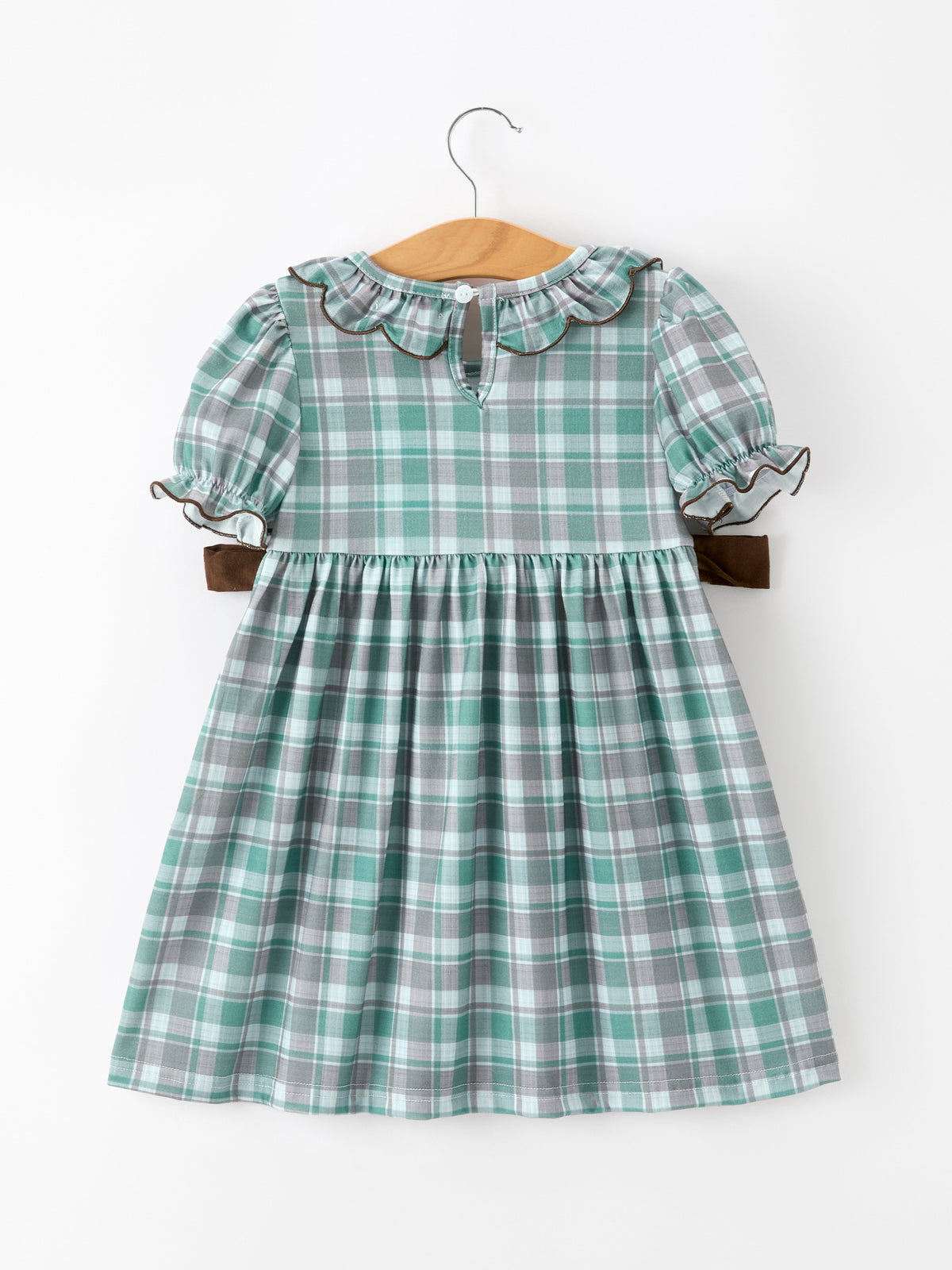 Moose Smocked Girls Puff Sleeve Dress