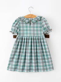 Moose Smocked Girls Puff Sleeve Dress