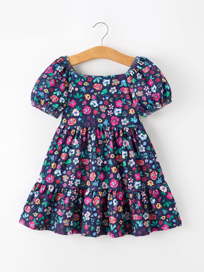 Wildflower Puff Sleeve Girls Dress