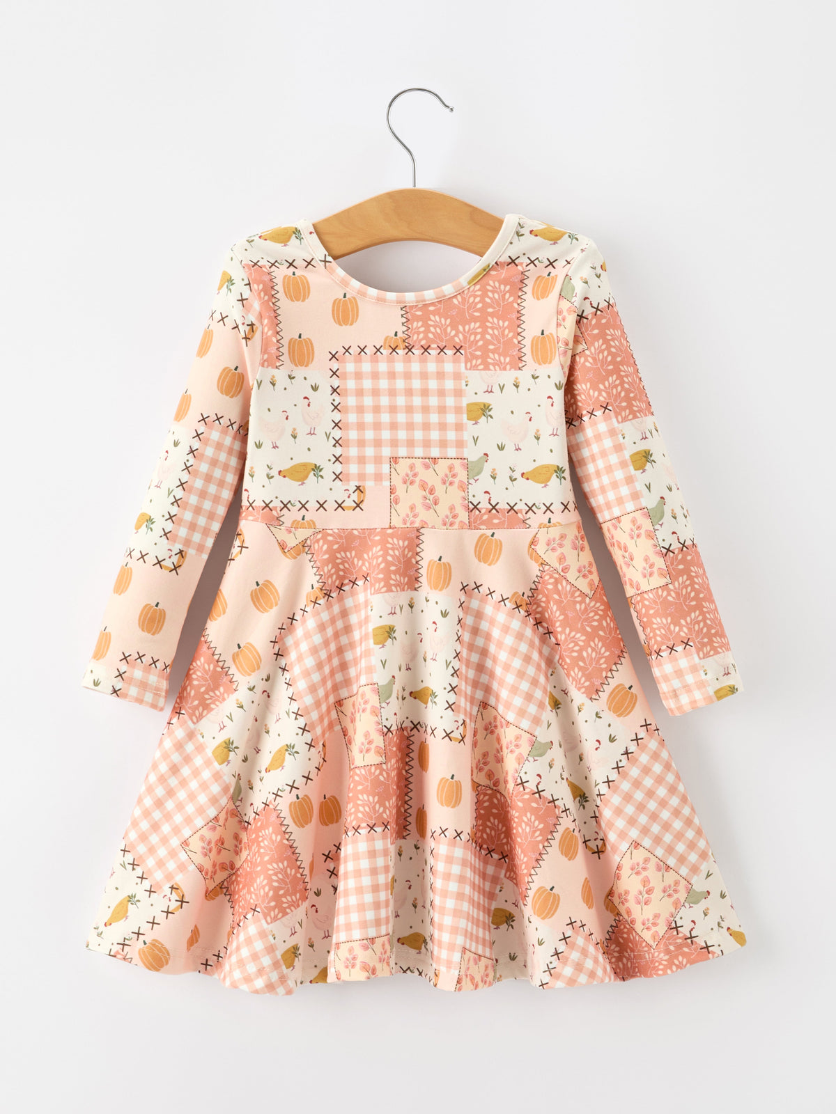 Fall Patchwork Girls Dress