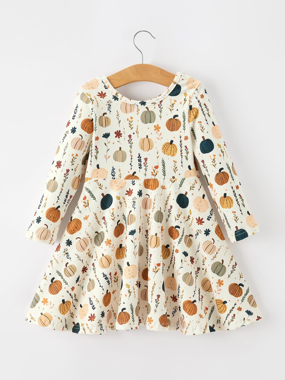 Pumpkin & Leaf Twirl Girls Dress