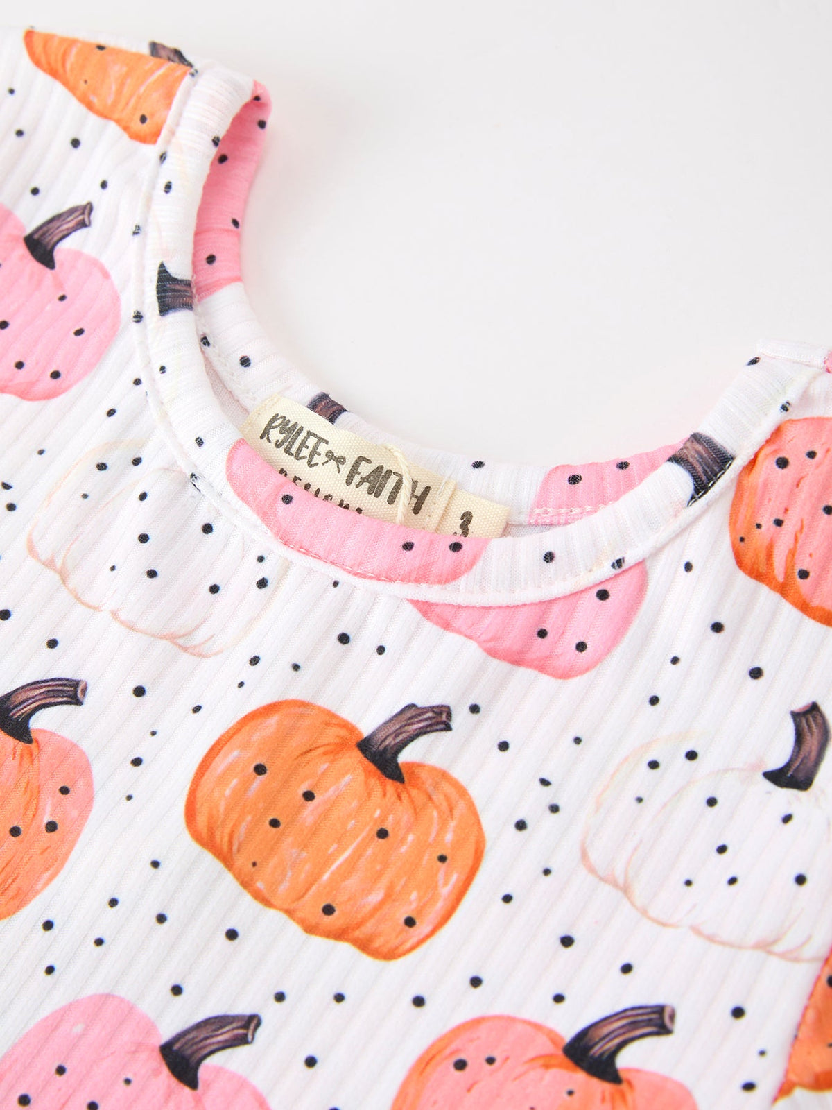 Pumpkin Print Girls Twirl Dress Long Sleeve