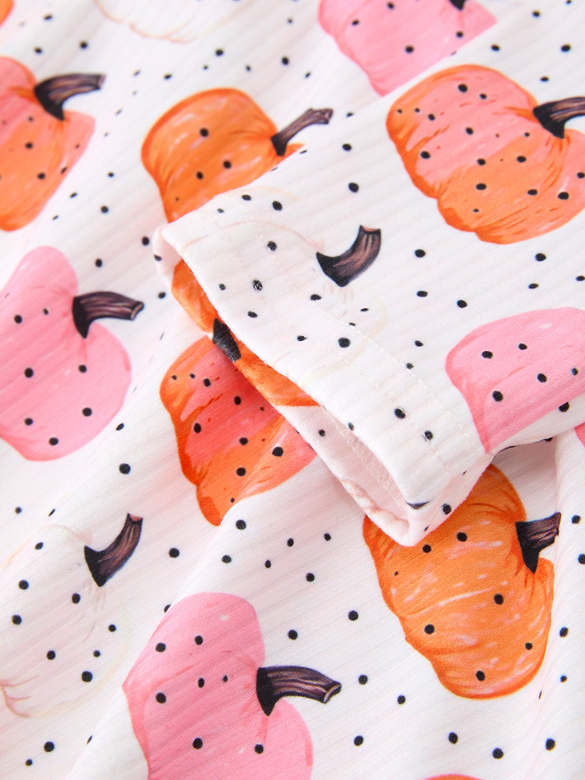 Pumpkin Print Girls Twirl Dress Long Sleeve