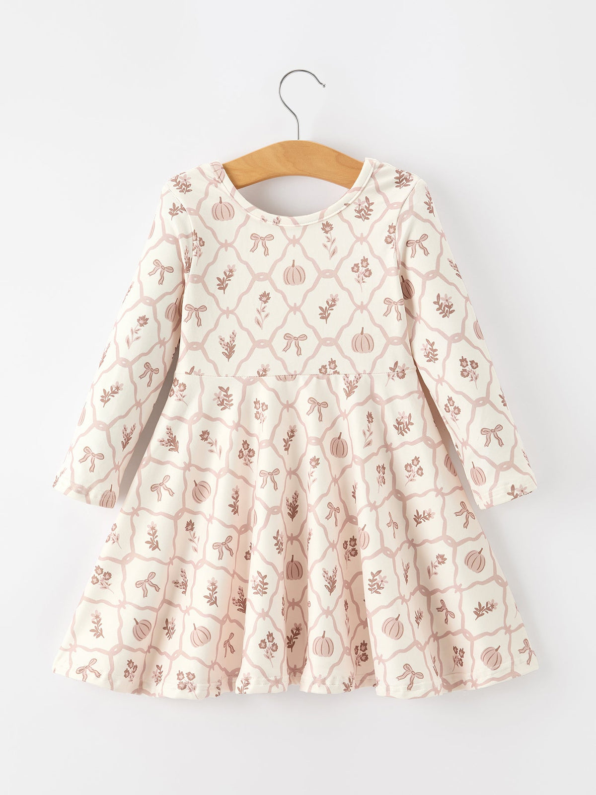 Pumpkin Bow Girls Twirl Dress