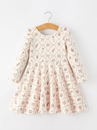 Pumpkin Bow Girls Twirl Dress
