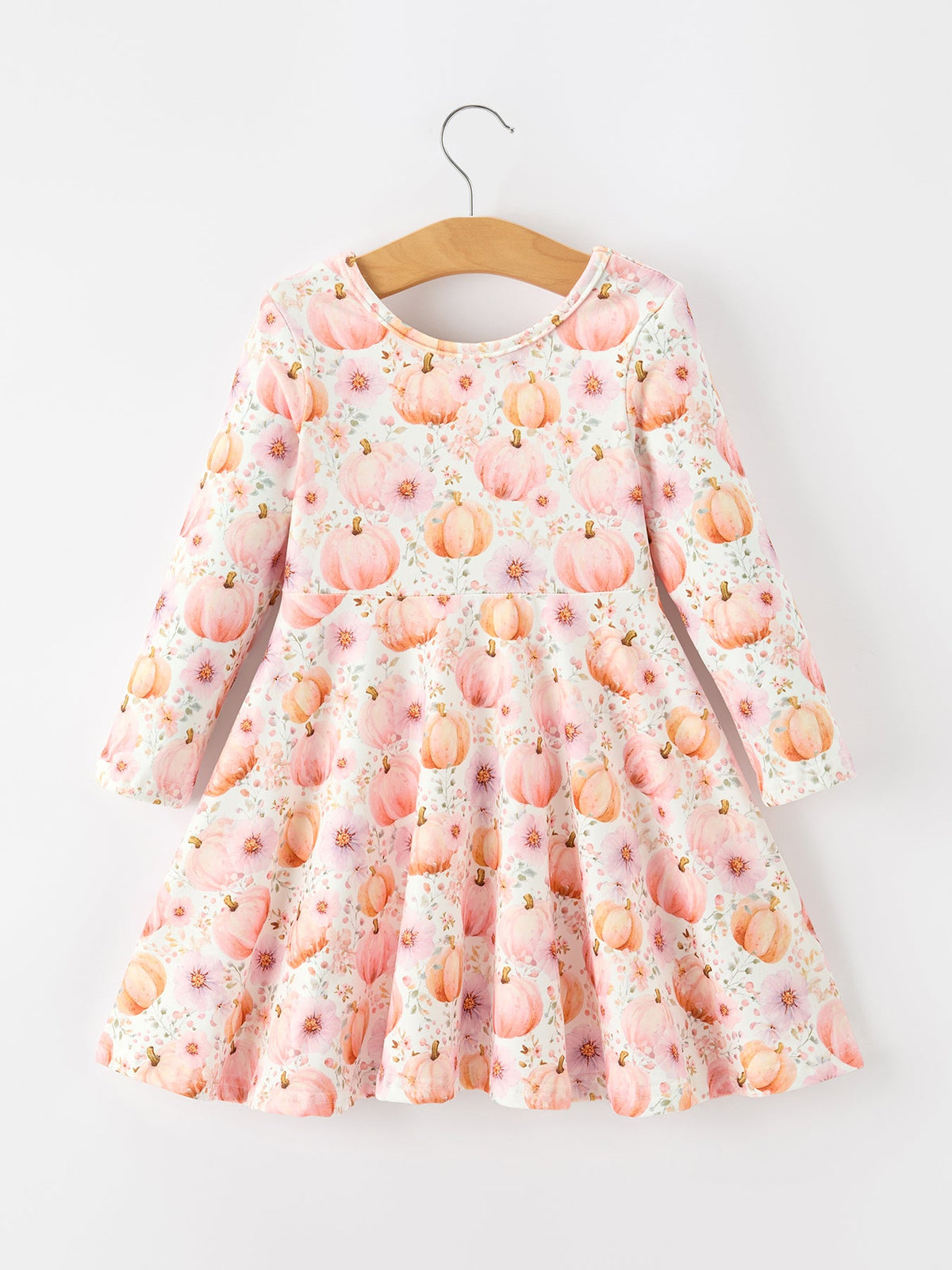 Pumpkin Girls Long Sleeve Twirl Dress