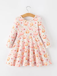 Pumpkin Girls Long Sleeve Twirl Dress