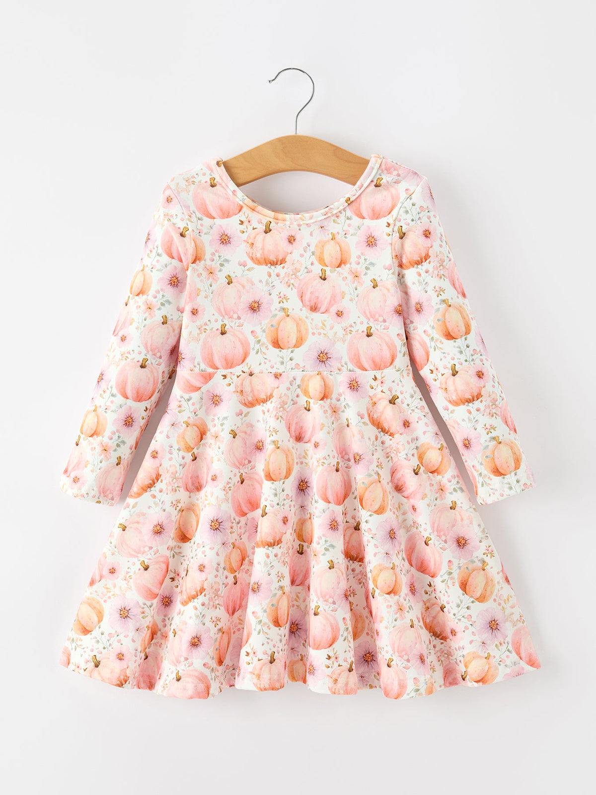 Pumpkin Girls Long Sleeve Twirl Dress