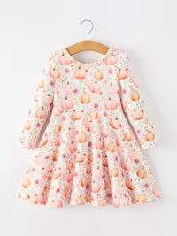 Pumpkin Girls Long Sleeve Twirl Dress