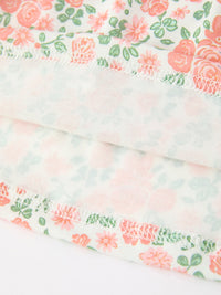 Blush Floral Girls Dress Smocked Petal Collar