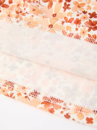 Rust Floral Baby Girls Dress Smocked Petal Collar
