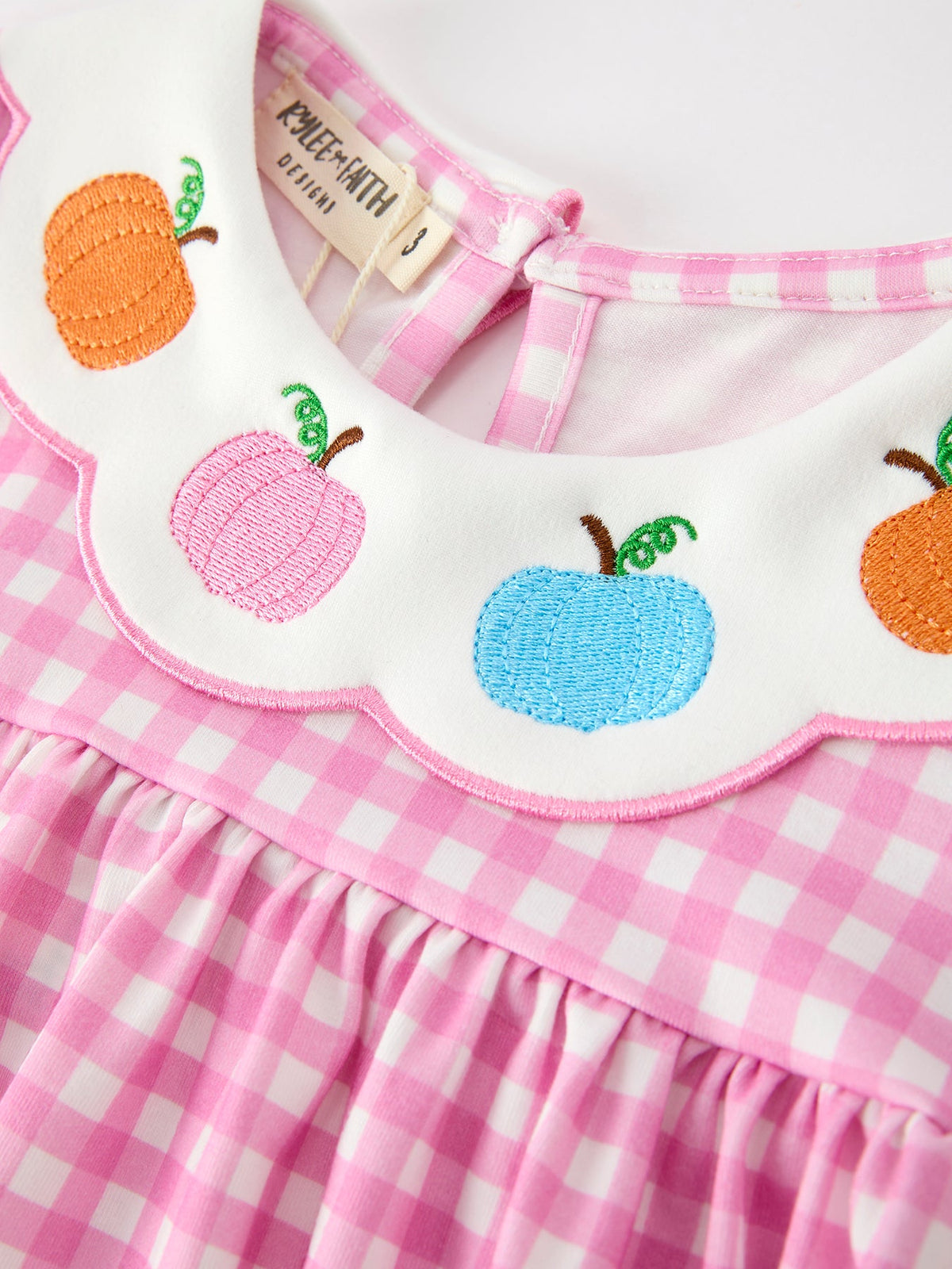 Fall Pumpkin Embroidery Girls Dress