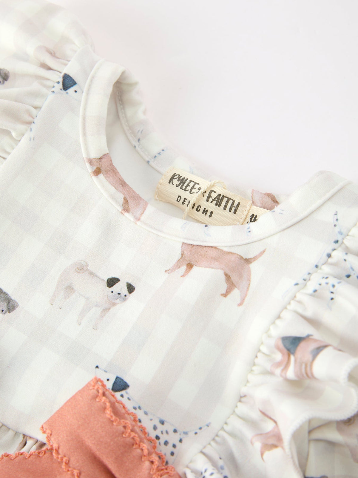 Dog Print Girls Long Sleeve Romper